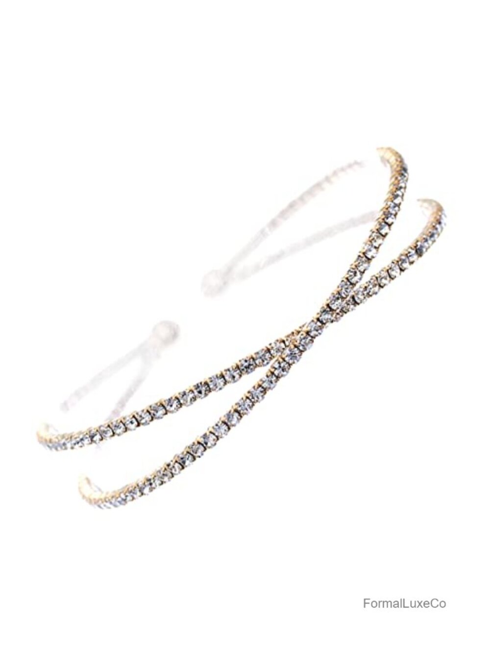 Rhinestone Cuff Bracelet – Silver Gold & Rose Gold Plated – Adjustable Memory